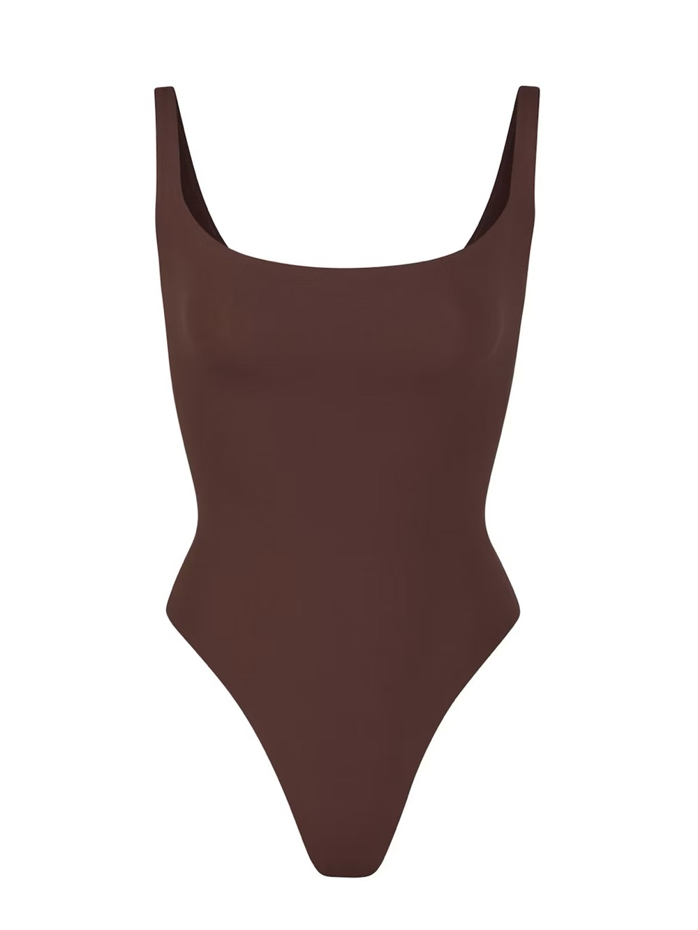 SKIMS Chocolate Brown Square-Neck Bodysuit